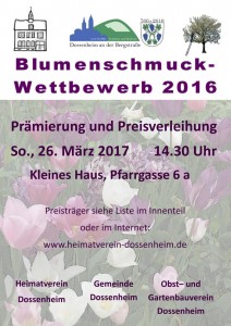 Plakat Blumenschmuck 2016